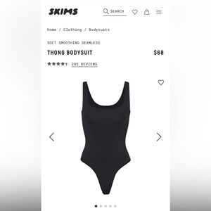 Skims soft smoothing seamless bodysuit onyx Large NWOT